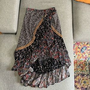 Free People boho wrap skirt